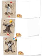The Best Card Company - 10 Adorable Note Cards Blank (4 x 5.12 Inch) - Wildlife and Animal Cards, Assorted Boxed Kids Set - Sand Angels AM6844OCB-B1x10 - Image 5